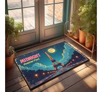 Funny Home Decor Midnight Coastal Fest: A Parisian Night Adventure Doormat Welcome Mats For Front Door Outdoor Anti Slip Mat(50X80CM)