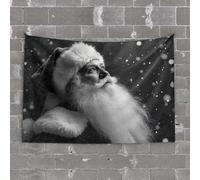 Funny Home Decor Santa's Gaze in Winter Wonderland Tapestry Room Accessories for Teen Boys Funny Room Decor(75X100CM)