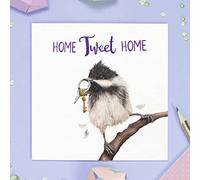 Funny Home Tweet Home Greeting Card - Hand Painted and Printed in the UK