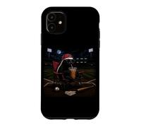 Funny Honey Badger Baseball Iced Coffee Love I Live Here Now Case for iPhone 11