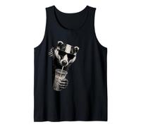 Funny Honey Badger Peeking Drinking Iced Coffee Humor Tank Top