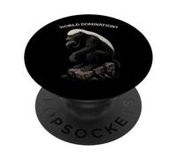 Funny Honey Badger Ratel The Thinker World Domination? PopSockets Adhesive PopGrip