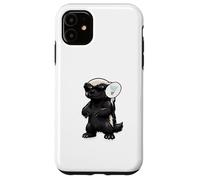 Funny Honey Badger Wearing Sunglasses Playing Badminton Case for iPhone 11