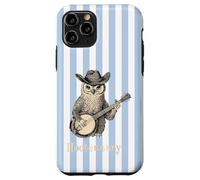 Funny Hootenanny Owl Banjo Country Blue Stripes Aesthetic Case for iPhone 11 Pro