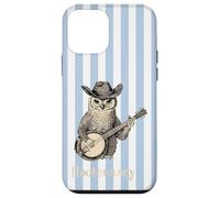 Funny Hootenanny Owl Banjo Country Blue Stripes Aesthetic Case for iPhone 12 mini