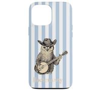 Funny Hootenanny Owl Banjo Country Blue Stripes Aesthetic Case for iPhone 13 Pro Max