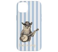 Funny Hootenanny Owl Banjo Country Blue Stripes Aesthetic Case for iPhone 14 Plus