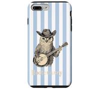 Funny Hootenanny Owl Banjo Country Blue Stripes Aesthetic Case for iPhone 7 Plus/8 Plus