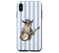 Funny Hootenanny Owl Banjo Country Blue Stripes Aesthetic Case for iPhone XS Max