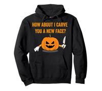 Funny horror pumpkin carving knife nasty sarcastic halloween Pullover Hoodie