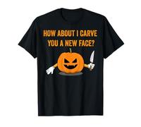 Funny Horror Pumpkin Carving Knife Nasty Sarcastic Halloween T-Shirt
