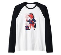 Funny Horse Ate Fireworks Chinese New Year Celebration Raglan Baseball Tee