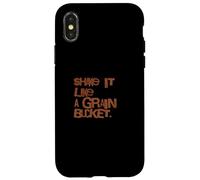 Funny Horse Barn Humor Shake it Like A Grain Bucket Case for iPhone X/XS
