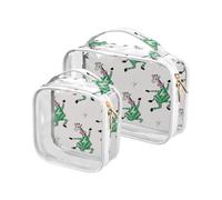 Funny Horse Dancing White Green Hanging Travel Toiletry TSA Approved Water-Resistant Travel Cosmetic Bag Airport Airline Compliant