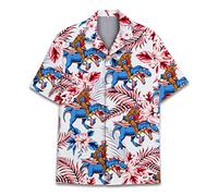 Funny Horse Hawaiian Shirts for Men Women, Love Horse Racing Hawaiian Summer Short-Sleeve Casual Relaxed-Fit Button-Down, Bigfoot 4, Medium