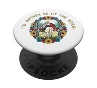 Funny Horse Lover, I'd Rather Be At The Barn PopSockets Adhesive PopGrip