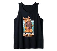 Funny Horse Lover My Therapist Eats Hay Tank Top
