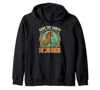 Funny Horse Lover Save The Earth Only Planet That Has Horses Zip Hoodie