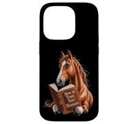 Funny horse motif with book how to train your human, idea Case for iPhone 14 Pro