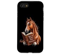 Funny horse motif with book how to train your human, idea Case for iPhone SE (2020) / 7 / 8