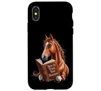 Funny horse motif with book how to train your human, idea Case for iPhone X/XS