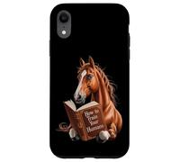 Funny horse motif with book how to train your human, idea Case for iPhone XR