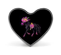 Funny Horse Racing Badge Heart Shape Cute Brooch Pins Button Badges for Backpack Jackets Hats Decor