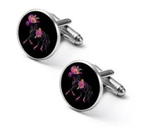 Funny Horse Racing Shirt Cufflinks Round Cuff Links for Business Wedding Party Father's Day Gift 1.7cm