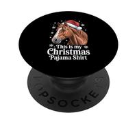 Funny Horse Rider Christmas Pajama Equestrian Xmas PopSockets Adhesive PopGrip