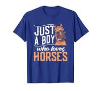 Funny Horse Riding Horseback - Just A Boy Who Loves Horses T-Shirt, Men, Royal Blue, Medium