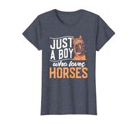 Funny Horse Riding Horseback - Just A Boy Who Loves Horses T-Shirt, Women, Heather Blue, Medium