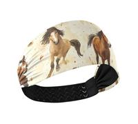 Funny Horse Wasteland Style Cooling headband for women fashion Stretchy head for women for tennis Cycling make up make upColorful Duchshund Dog Stars