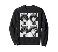 Funny Horses with Sunglasses Farm Animals Meme Bob Haircut Sweatshirt