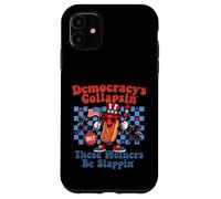 Funny Hot Dog Democracy's Collapsing 4th July Case for iPhone 11