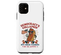 Funny Hot Dog Democracy's Collapsing 4th July Case for iPhone 11