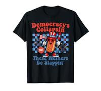 Funny Hot Dog Democracy's Collapsing 4th July T-Shirt