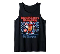 Funny Hot Dog Democracy's Collapsing 4th July Tank Top