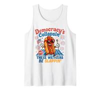 Funny Hot Dog Democracy's Collapsing 4th July Tank Top