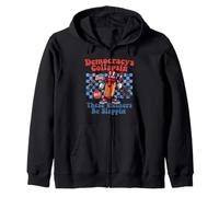 Funny Hot Dog Democracy's Collapsing 4th July Zip Hoodie