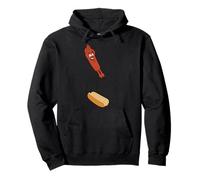 Funny Hot Dog Jumping Into Bun Diving July 4th BBQ Food Pullover Hoodie