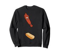 Funny Hot Dog Jumping Into Bun Diving July 4th BBQ Food Sweatshirt