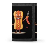 Funny Hot Dog Printed Tri-fold Wallets Front Pocket Holder Money Clips with ID Credit Card Slots