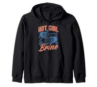 Funny Hot Girl Brine Pickle Puns Cute Foodie Viral Meme Zip Hoodie