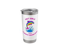 Funny Hot Girls Have Tummy Problems 90s Dolphin Stainless Steel Insulated Tumbler