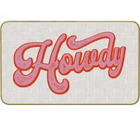 Funny Hot Pink Howdy Doormat Door Mat for Home Entrance,Boho Western Cowgirl Preppy Farmhouse Floor Mats for House Front Indoor Inside Outdoor Outside Entryway Rug Welcome Mat 30x18 Inch