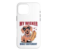 Funny Hotdog Dachshund My Wiener Built Different Hot Dog Case for iPhone 16 Pro Max
