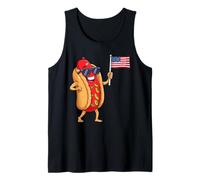 Funny Hotdog Patriotic US America Flag 4th of July Tank Top