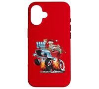 Funny Hotrod Santa Claus Christmas Holiday Car Cartoon Case for iPhone 16