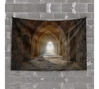 Funny House Decor A Long, Dark Tunnel with Light at The End Tapestry Man Cave Decor and Accessories Funny Tapestry(100X150CM)