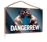 Funny House Decor Dangerous Rivalry: The Ultimate Face-Off Wooded Sign Wall Hanging Decor Men Balcony Decor(23X35CM)